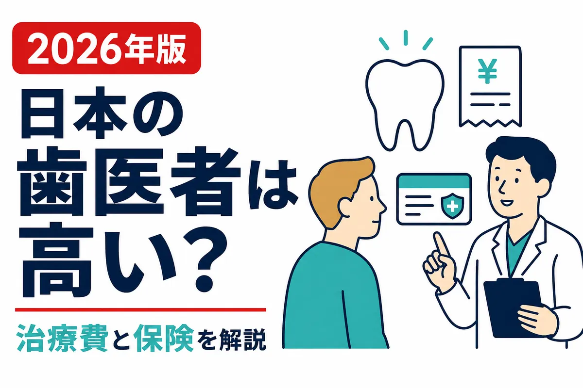 日本の歯医者の治療費と健康保険について説明する画像