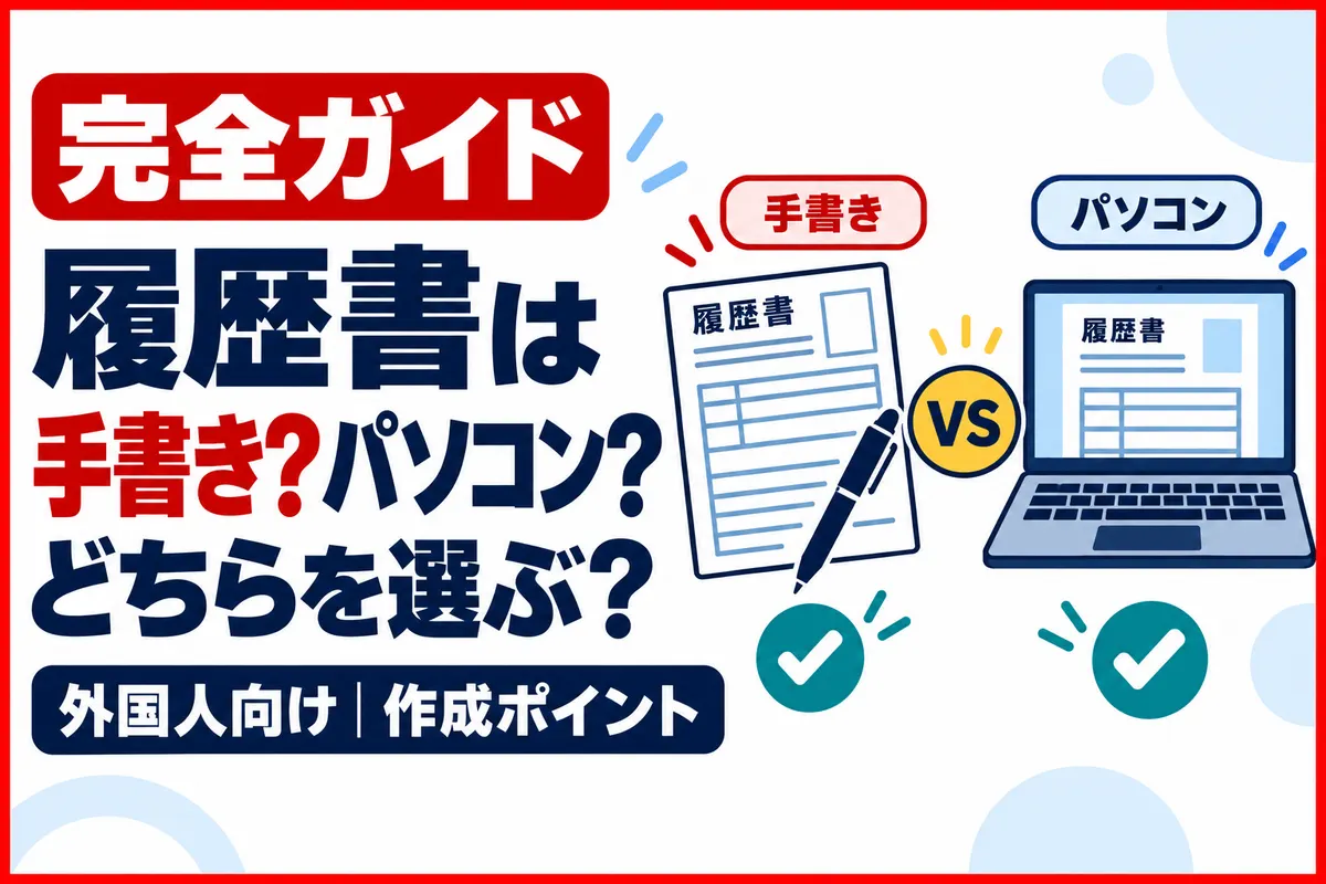 手書きとパソコン作成の履歴書はどちらがよい？外国人向け選び方ガイドの解説画像